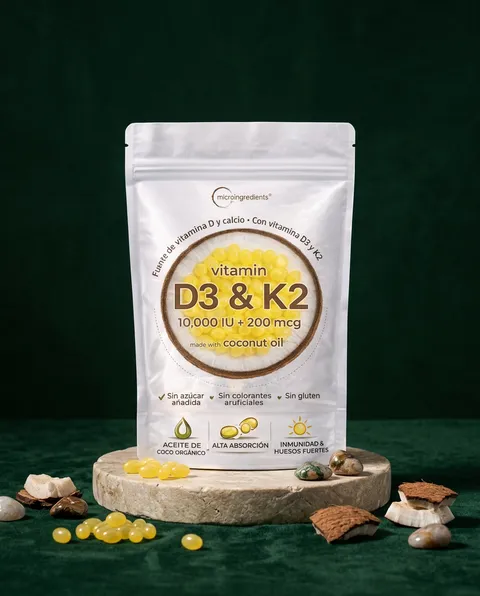 Vitamina D3 y K2 en cápsulas