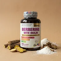 Berberina con inulina con sus ingredientes naturales alrededor