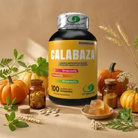 Gomitas de calabaza con sus ingredientes naturales alrededor
