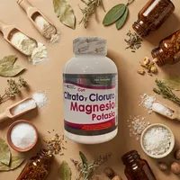 Masticables de magnesio y potasio con sus ingredientes naturales alrededor